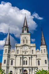 Fototapeta na wymiar Saint Louis Cathedral Facade New Oreleans Louisiana