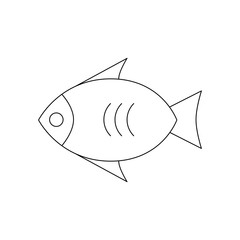 Fish icon Vector. Flat vector illustration in black on white background. EPS 10
