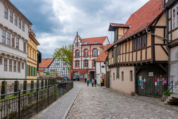 Fototapeta na wymiar Medieval streets and architecture, Quedlinburg, Germany