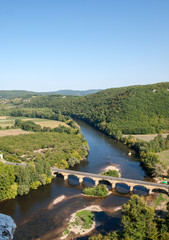 Fototapeta premium View of the valley of the Dordogne River from Castelnaud Castle, Aquitaine, France