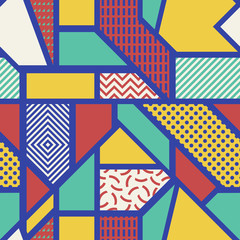 Obraz premium vector modern geometric seamless pattern on blue