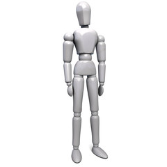 White Robot Isolated on White