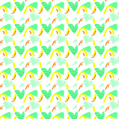 Obraz premium Light blue and yellow vector texture with lovely hearts. Design for ad, poster, banner of Valentine Day. Seamless pattern .Stock vector