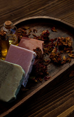 Naklejka na ściany i meble Multicolor natural bar soaps with essential oil