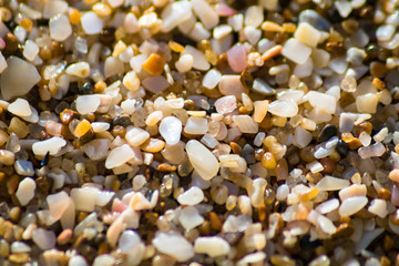 close-up view of beach sand and pebble