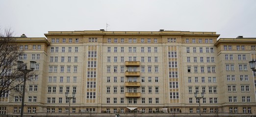 Low angle of a building in Karl Marx Allee, East Berlin, Germany 