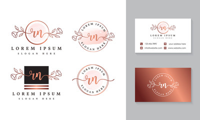 Initial rn feminine logo collections template premium vector
