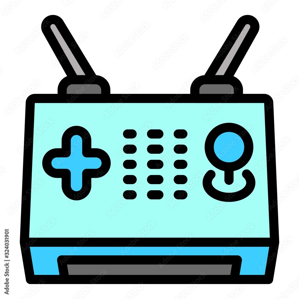 Poster drone joystick icon. outline drone joystick vector icon for web design isolated on white background