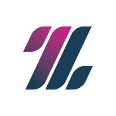 modern color letter z color stripe line logo design
