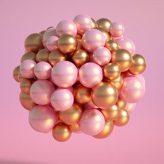 Abstract atom, ball, shape. 3d illustration, 3d rendering.