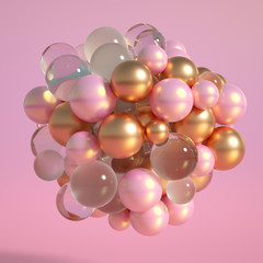 Abstract atom, ball, shape. 3d illustration, 3d rendering.