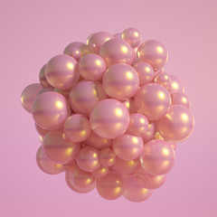 Abstract atom, ball, shape. 3d illustration, 3d rendering.
