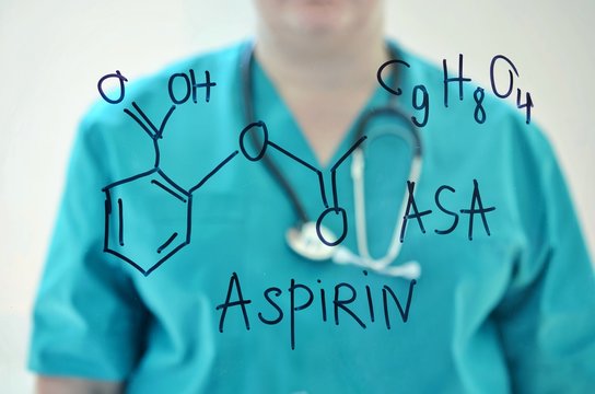 Chemical formula Aspirin.