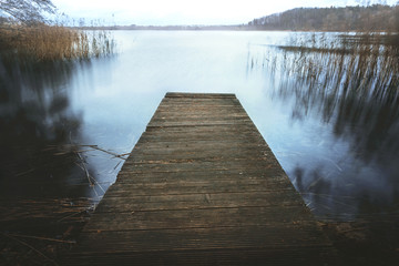 A jetty at the lake Breiter Luzin