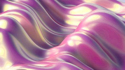 Drapery fabric abstraction. 3d illustration, 3d rendering.