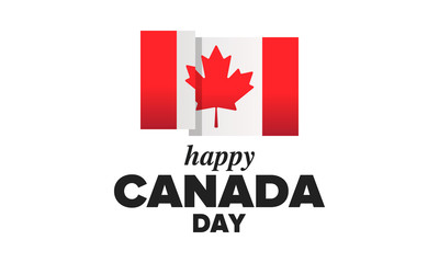 Fototapeta na wymiar Happy Canada Day. National holiday, celebrated annual in July 1. Canadian flag. Maple leaf. Patriotic symbol and elements. Poster, card, banner and background. Vector illustration