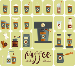 coffee drink icon set