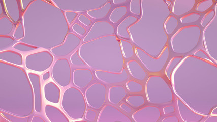 Abstract geometric shape with cells, grid, cell. 3d illustration, 3d rendering.