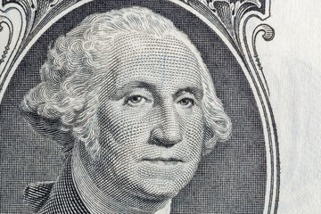 Macro portrait of George Washington US president