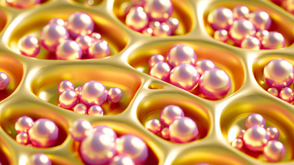 Abstract won with grid cells. 3d illustration, 3d rendering.