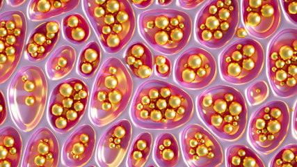 Abstract won with grid cells. 3d illustration, 3d rendering.