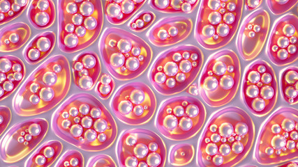 Abstract won with grid cells. 3d illustration, 3d rendering.