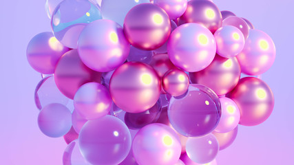 Abstract atom, ball, shape. 3d illustration, 3d rendering.