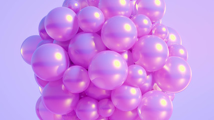 Abstract atom, ball, shape. 3d illustration, 3d rendering.