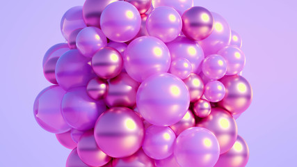 Abstract atom, ball, shape. 3d illustration, 3d rendering.