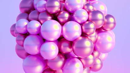 Abstract atom, ball, shape. 3d illustration, 3d rendering.