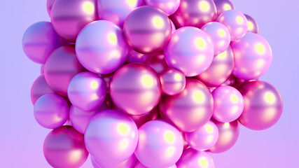 Abstract atom, ball, shape. 3d illustration, 3d rendering.