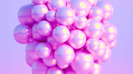 Abstract atom, ball, shape. 3d illustration, 3d rendering.