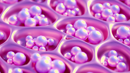 Abstract won with grid cells. 3d illustration, 3d rendering.