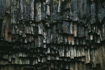 Basalt columns of Svartifoss waterfall in Iceland