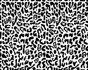 Cotton fabric Seamless pattern of leopard skin on a white background