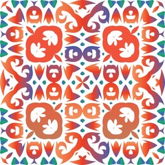 Ethnic ceramic tile in mexican talavera.