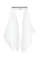 White hanging towels. vector illustration
