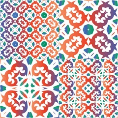 Ethnic ceramic tiles in mexican talavera.