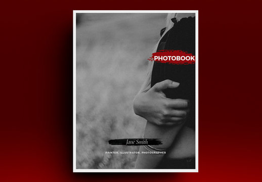 Brochure Layout with Red Brush Splatter Elements