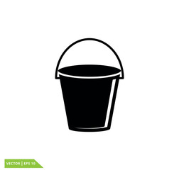 Bucket icon vector logo design template