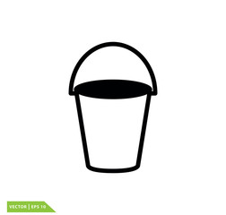 Bucket icon vector logo design template