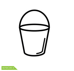 Bucket icon vector logo design template