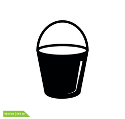 Bucket icon vector logo design template