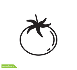 Tomato icon vector logo design template