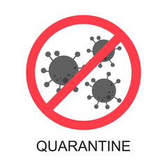 Wuhan Corona Virus. Protection Symbol, Risk Zone. Sign quarantine caution coronavirus. Stop coronavirus. Sign quarantine. Coronavirus outbreak. Vector illustration. 