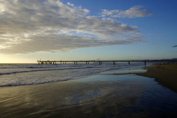 clouds reflected on the shore