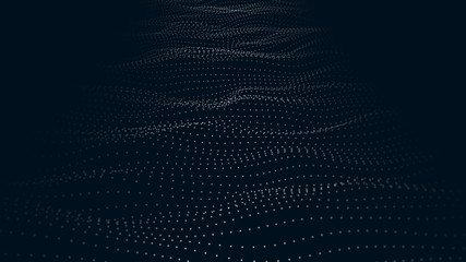 Futuristic wave. Vector illustration. Abstract background with dynamic interweaving of dots and lines.