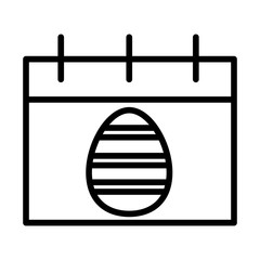 calendar with easter egg painted line style