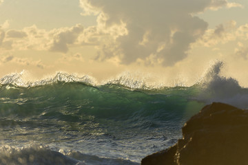 Huge wave at sunrise, Byron Bay Australia