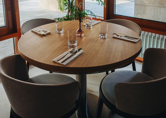 Modern interior of french style bistro restaurant